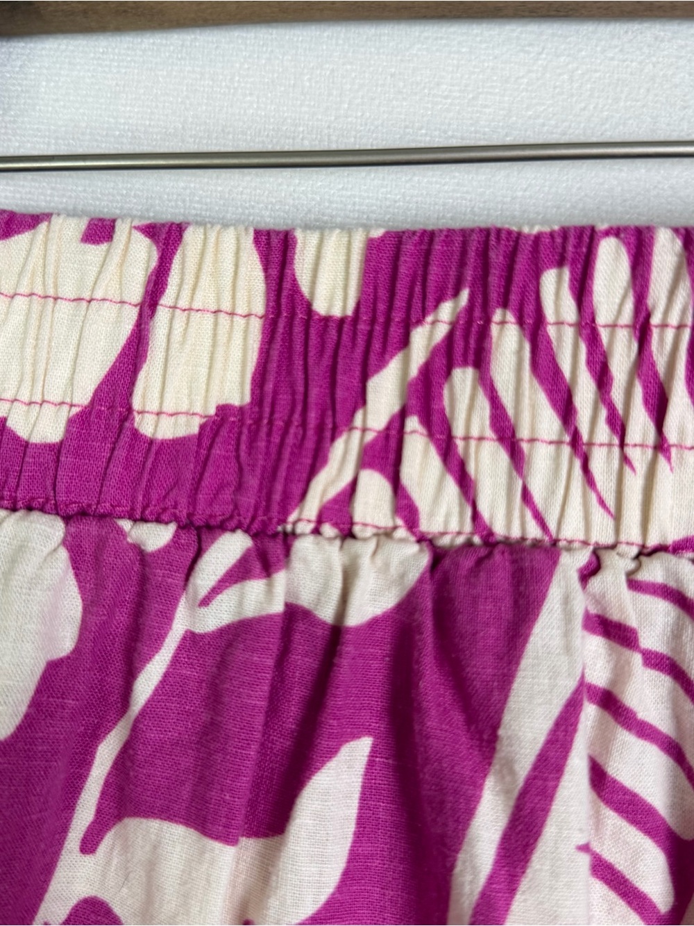 Christian Siriano Women Sz L Pink Linen Blend Wide Leg Palazzo Pants Boho Indie - Picture 7 of 10